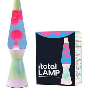 i-Total Lavalamp - Lava Lamp - Sfeerlamp - 40x11 cm - Glas/Aluminium - 30W - Rainbow Dream - XL1779