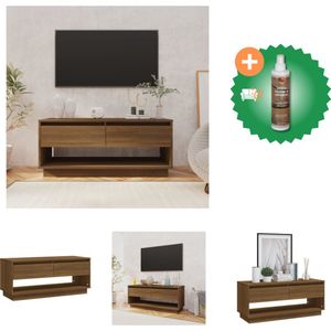 vidaXL Tv-meubel 102x41x44 cm spaanplaat bruineikenkleurig - Kast - Inclusief Houtreiniger en verfrisser