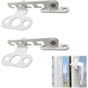 Raamklem Zonder Boor - Ventilatie Klem Voor Openslaande Ramen - Verstelbaar En Veilig - 2 Stuks - Gezinnen - Wit