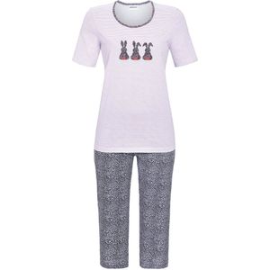 Taupe katoenen pyjama konijnen - Taupe - Maat - 52
