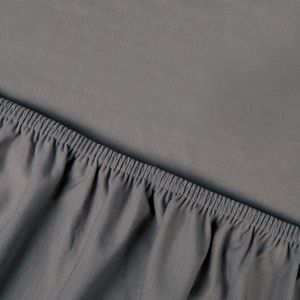 Kayori Edo Topper Hoeslaken Katoensatijn - 180x200cm - Biologisch Katoen - Antracite