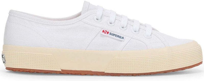 Superga 2750 Linnen sneakers voor volwassenen, uniseks, Wit Gebroken Wit, 35 EU