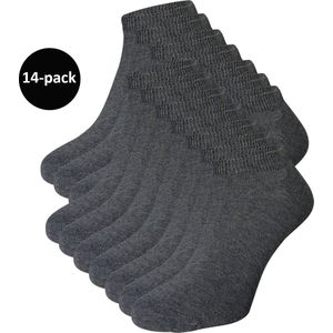WeirdoSox sneakersokken Heren - 14-pack - Enkel sokken - Grijs - Maat 43-46
