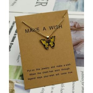 Make A Wish | Sieraden | Geel | Geluk / Wens armband | Vriendschap | Cadeau | Hanger Ketting