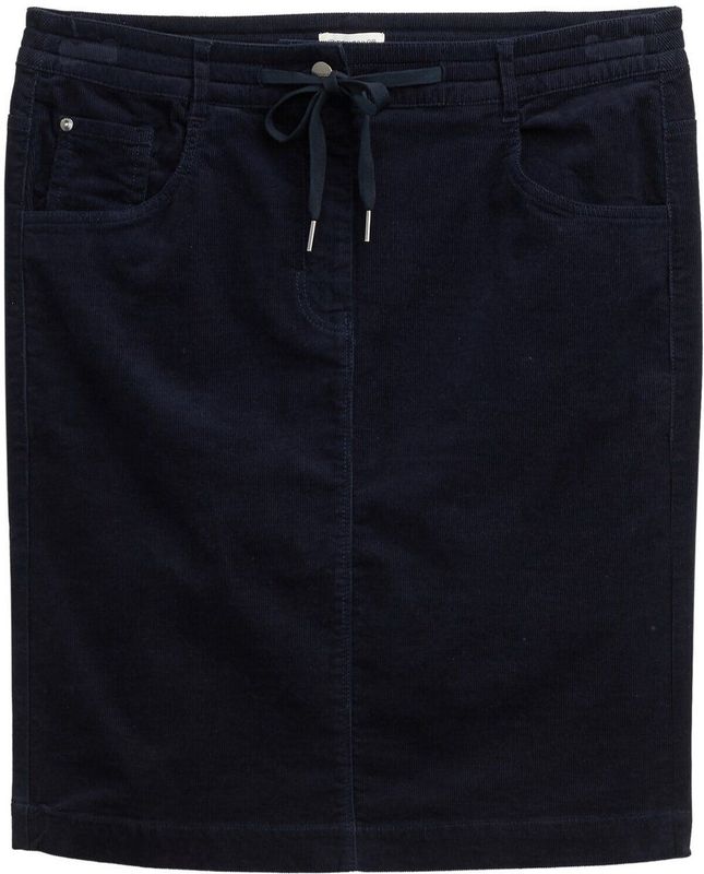 TOM TAILOR - Rok - Donkerblauw - Corduroy - Knielengte