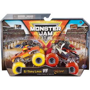 Hot wheels Monster Jam truck 2-pack El Toro Loco & Pirate's Curse - monstertruck 9 cm schaal 1:64
