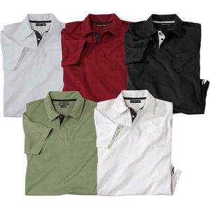 ATLAS FOR MEN - 5-pack polo's - Heren - Verkrijgbaar in grote maten - 3XL