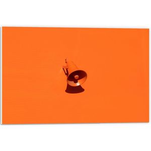 Forex - Oranje Megafoon op Oranje Achtergrond - 60x40cm Foto op Forex