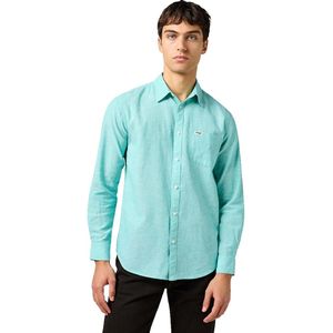 Overhemd - Geweven - Lichtblauw - 54% Linnen, 46% Katoen