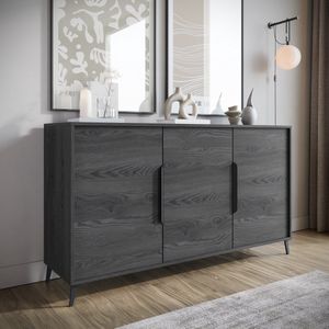 Meubella - Dressoir Elora - Grijs eiken - 150 cm