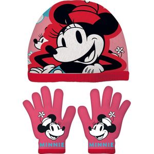 Arditex Winterset Minnie Mouse 51-54 Cm Polyester Rood 2-delig