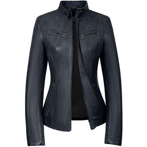 Versano Tulsa Leren Dames Bikerjack Dames Jas XS - Blauw