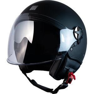 Motocubo fly evo | jethelm met dubbel vizier | mat zwart | maat L | scooter helm