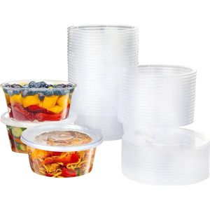Plastic bakjes 280 ml BPA-vrij - 50 stuks - lekvrij en herbruikbaar - potjes voor saus en dips