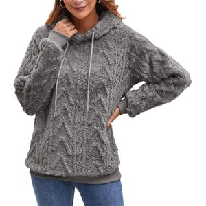 Dames hoodie teddyfleece, pluche sweatshirt, oversized warme wintertrui