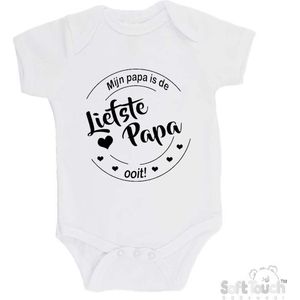 100% katoenen Romper ""Mijn papa is de liefste papa ooit!"" Vaderdag Unisex Katoen Wit/zwart Maat 56/62