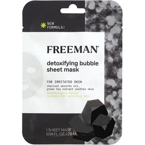 Freeman sheet mask - detoxifying bubble - tissue gezichtsmasker - charcoal green tea