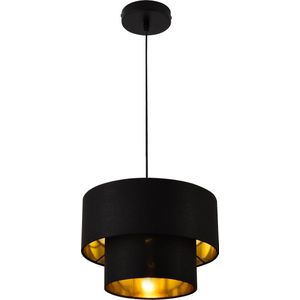 Design hanglamp Lopar 149 cm metaal en stof E27 Ø30 zwart