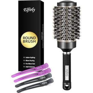 Ronde Styling Haarborstel voor Föhnen en Krullen – Ionic Keramische Borstel met Varkenshaar voor Volume