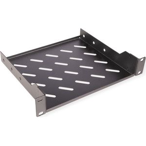 Legplank - 10 inch - Geperforeerd - Zwart - 20 cm diep - 1U