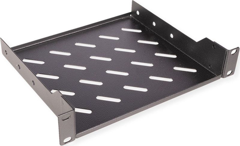 Legplank - 10 inch - Geperforeerd - Zwart - 20 cm diep - 1U