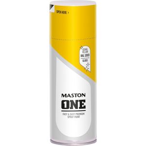 Maston ONE - spuitverf - hoogglans - signaalgeel (RAL 1003) - 400 ml - spuitbus verf
