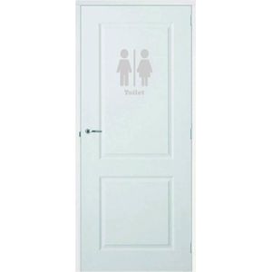 Deursticker Toilet - Lichtgrijs - 23 x 30 cm - toilet raam en deur stickers - toilet