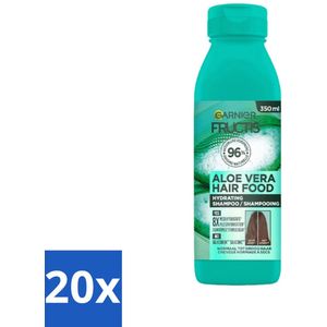 20 x Garnier - Fructis Hair Food Aloe Vera - Shampoo - Normaal tot Droog Haar - 350 ml - Aloe Vera Shampoo - Droog Haar - Normaal Haar - Hydratatie - Vegan Shampoo
