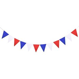 Vintage Vlaggenlijn - Holland - Koningsdag / Guirlande in Rood – Wit – Blauw | Slinger / Banner van Vilt / Stof - Wasbaar | Vlag Kinderkamer jongen - meisje | Huwelijk - Feest - Verjaardag - Bruiloft - Birthday – Decoratie | DH collection