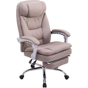 Bureaustoel Attilio XL - Stof - Taupe - Op wielen - Ergonomische bureaustoel - Voor volwassenen - In hoogte verstelbaar