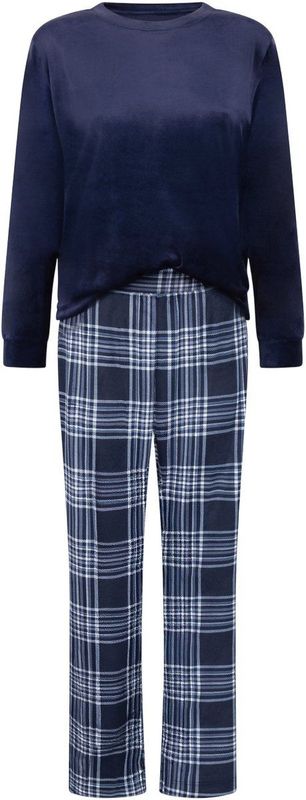 Hunkemöller Pyjamaset Velours Blauw XS