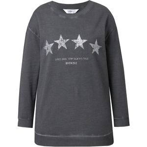 Angel of Style - Dames - Sweatshirt comfort fit sterren - Antraciet - Maat 42