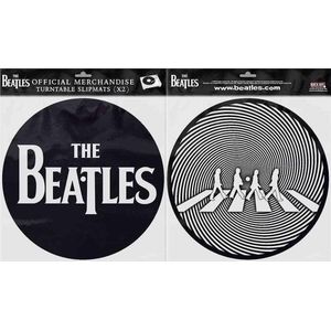 The Beatles Platenspeler Slipmat Drop T Logo & Crossing Silhouette Multicolours