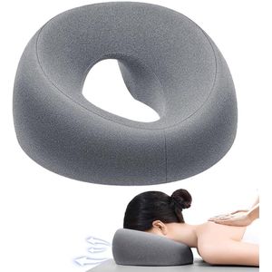 Gezichtskussen Voor Massage - Massagekussen - Traagschuim Gezichtskussen - Hoofdsteun - Kussen Met Gat - U-Vormig Dutje - Hoofdsteun Massagetafel - Massagekussen Voor Kind En Volwassenen - Voor Schoonheidsbehandelingen - Voor Massagetafels - Grijs
