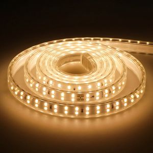 HOFTRONIC FLEX180 - Dimbare LEDstrip 2m - 3000K Warm wit - IP65 voor binnen en buiten - 180 LEDs per meter 2835 High Lumen - 1020 Lumen per meter - Waterdicht en UV bestendig - Per meter inkortbaar - Incl. Netvoeding en eurostekker