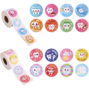 JHubers Goods - 1000 St Tandheelkundige Stickers, Schattige Tandstickers, Mondhygiëne Decoratie voor School Thuis Ouders - 16 Stijlen