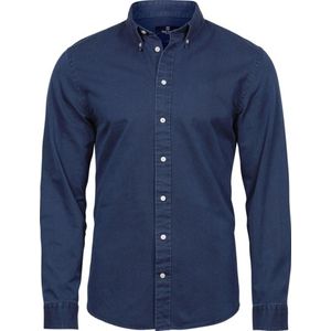 Tee Jays Heren Lange Mouw Casual Twill Shirt (Indigo)