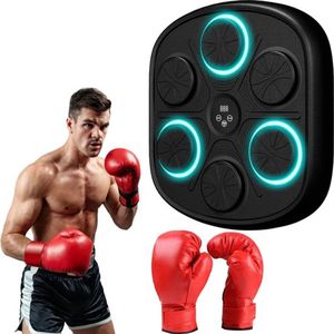 Gran Vida® - Boksmachine - met Muziek - Slim Digitale Weergave - RGB Aanvalspunten - Bluetooth Connectiviteit - Inclusief Handschoenen