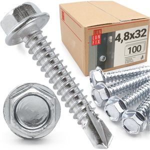 LUN FIX - DIN7504K schroef zelftappende 4.8x32 ZN - voor het bevestigen van materialen - 100 stuks