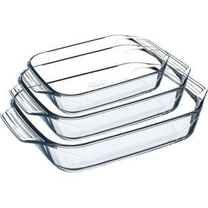 Ovenschaal Borosilicaatglas Transparant 39 mm X 25 mm - Hittebestendig - Pyrex sheet pan storage
