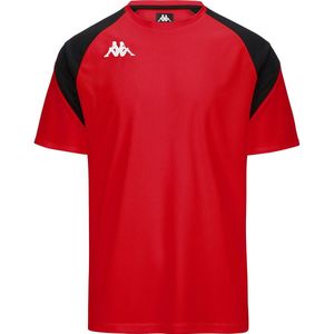 Kappa Loreto Shirt Korte Mouw Heren - Rood / Zwart | Maat: L