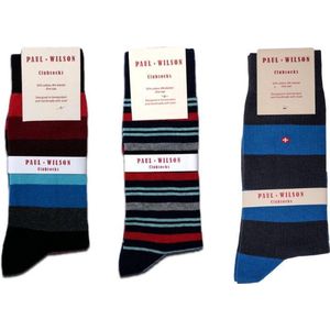 Gestreepte herensokken - 3 paar - vrolijke gekleurde sokken - katoenen sokken