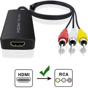 NÖRDIC SGM-137 HDMI naar AV Video omzetter, 3 RCA AV CVBS -Met audio, 720p / 1080p, 1 meter, Zwart