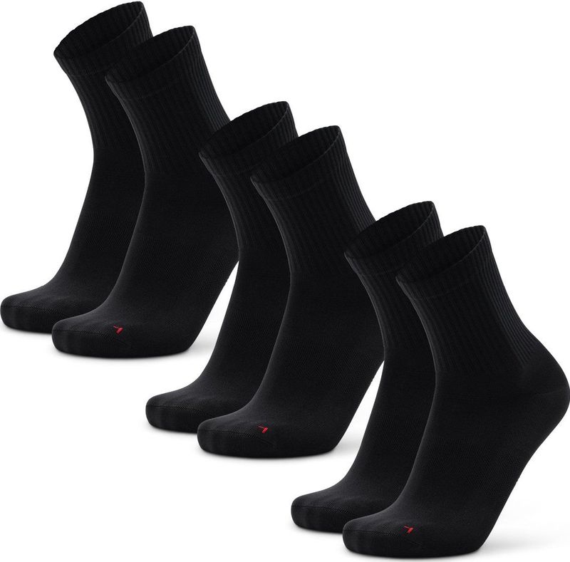 DANISH ENDURANCE - Dempende Sportsokken - Zwart - Unisex 3 of 6-pack