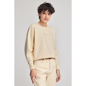 Gebroken witte sweater met rubberen Polo Club-logo op de borst