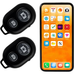 TronicXL 2 stuks Bluetooth Selfie Remote – Draadloze Afstandsbediening geschikt voor iPhone en Android - Foto & Video Shutter - Compact & Licht