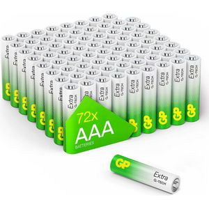 GP Extra Alkaline Batterijen AAA Micro LR03 Batterij 1.5V - 72 stuks AAA Batterijen - Nieuwe G-TECH Technologie