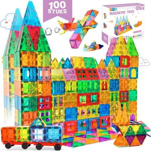 Magnetische Speelgoed - Voordeelverpakking 100 Stuks - Magnetisch Speelgoed - Montessori Speelgoed - Veilig Voor Kinderen - Magnetisch Speelgoed - Extra Groot Magnetisch Speelgoed Bouwset