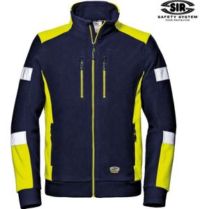 SIR SAFETY COMFORT Hi Vis Reflecterend Microfleece Rits Werktrui HEREN Veiligheidstrui Geel Blauw - Meerdere Zakken