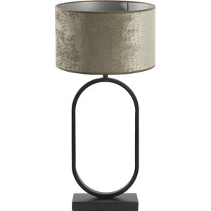 Light & Living Tafellamp Jamiri/Chelsea - Zwart/Zilver - Ø30x67cm - - Sinterklaas cadeau - Sinterklaas cadeautjes - Cadeau vrouw - Cadeau man - Cadeau voor haar - Cadeau voor hem - Sint cadeau - Sint kado - Kado man - Kado vrouw